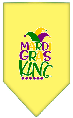 Mardi Gras King Screen Print Mardi Gras Bandana Yellow Large